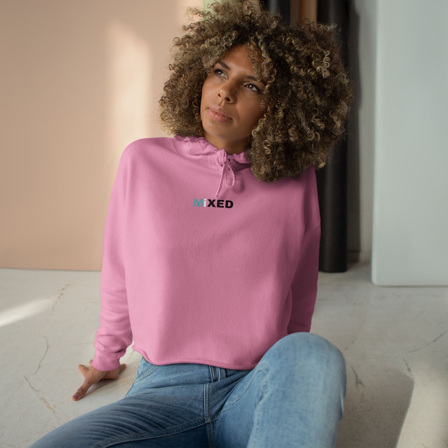 Women's MiXED Crop Hoodie