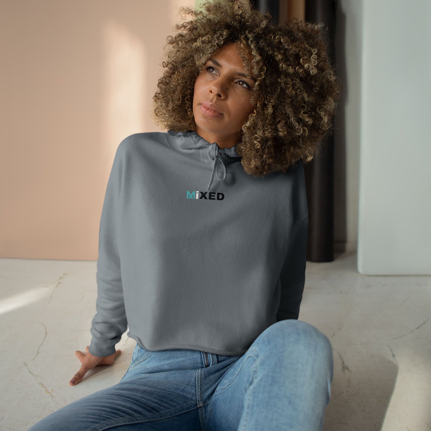 Women's MiXED Crop Hoodie
