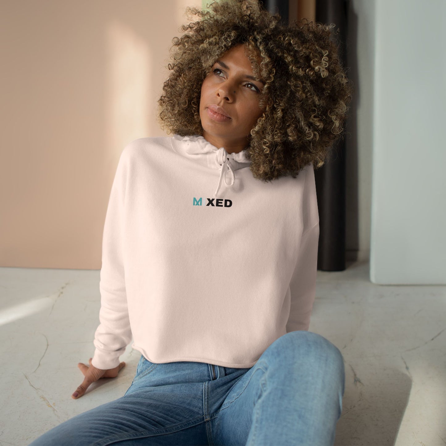 Women's MiXED Crop Hoodie