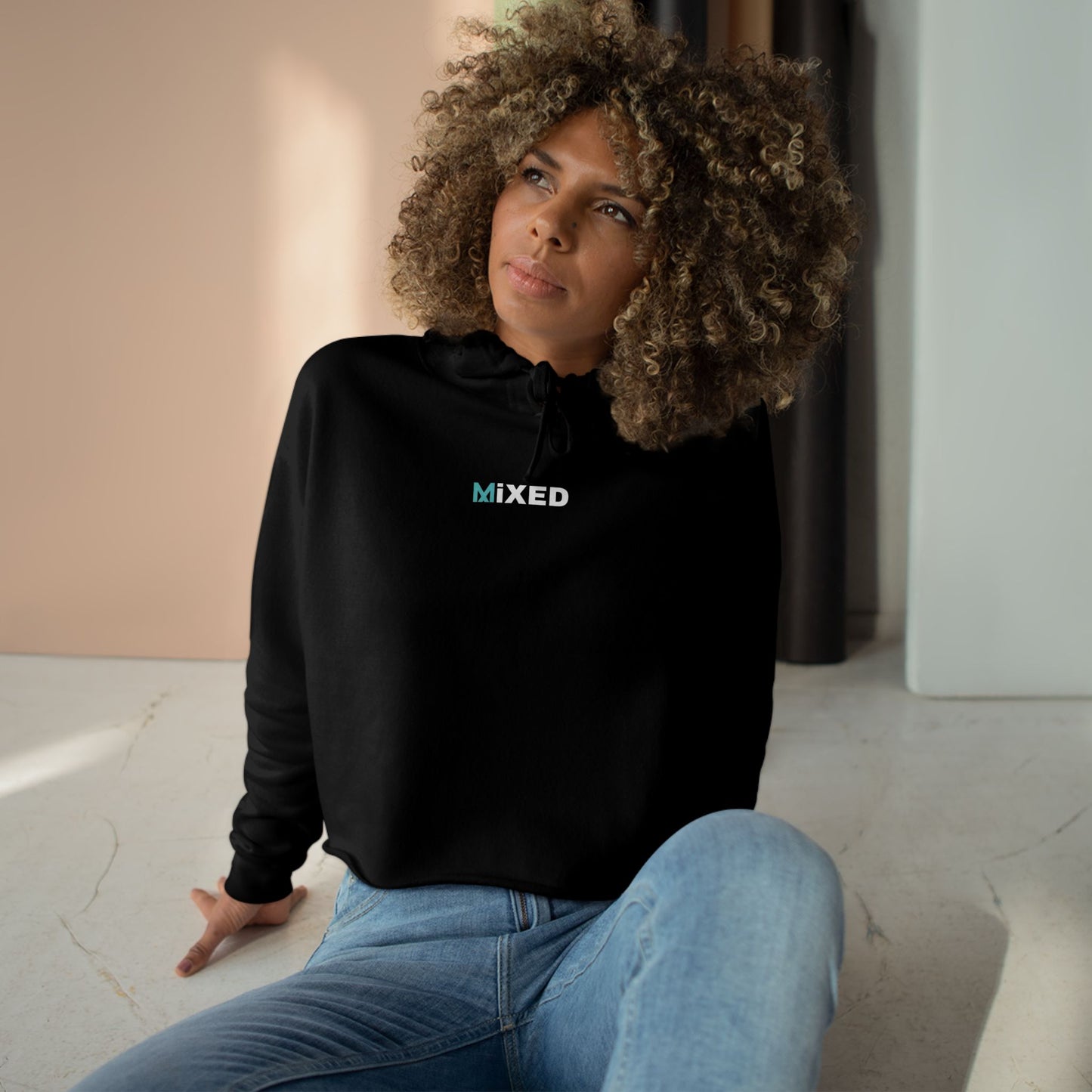 Women's MiXED Crop Hoodie