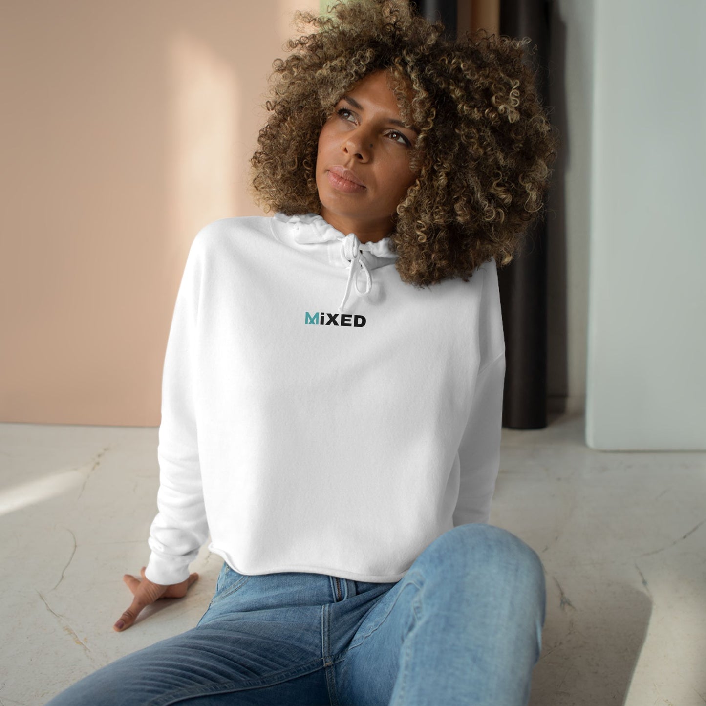 Women's MiXED Crop Hoodie
