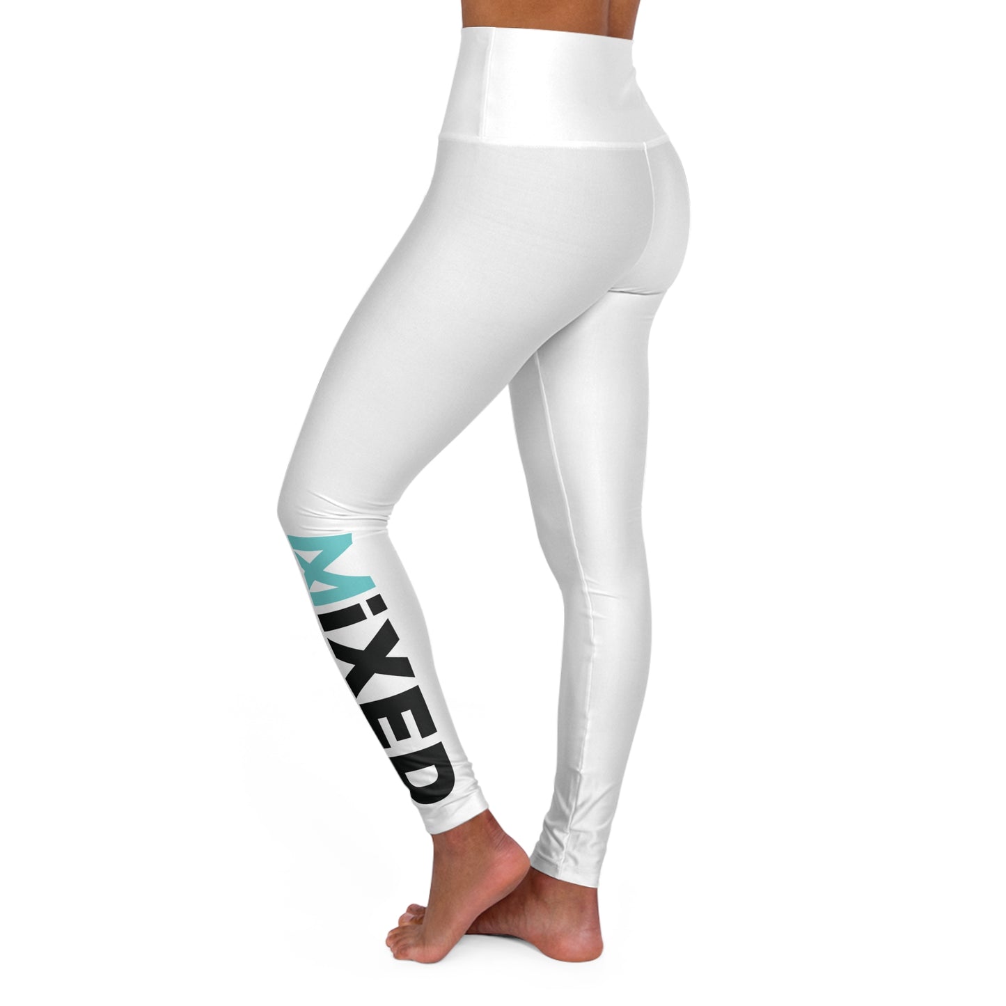 MiXED High Waisted Leggings - White